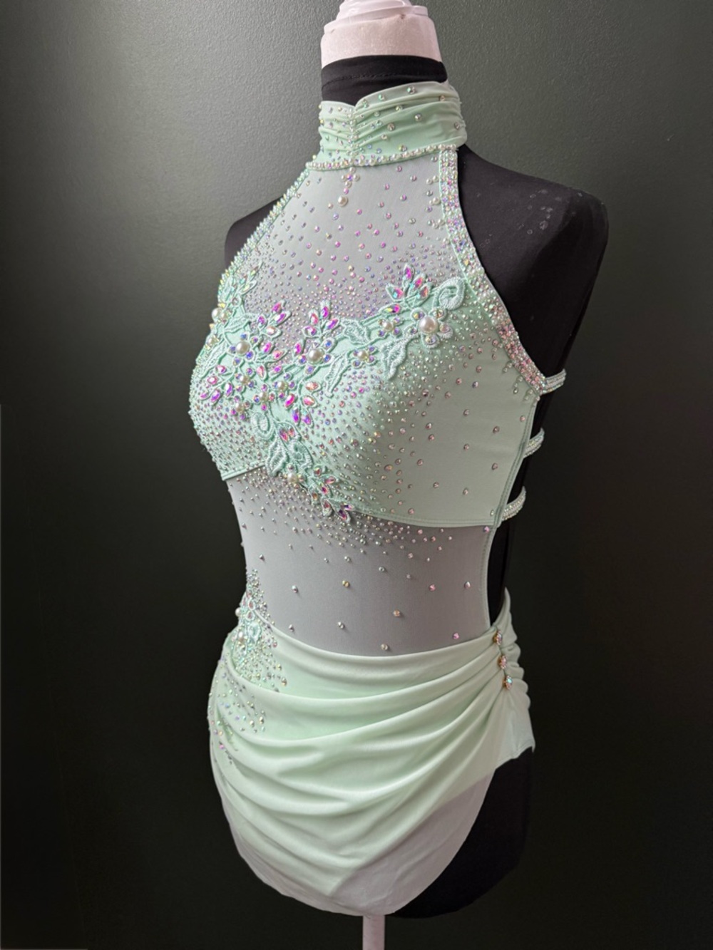 New! Mint Halter lyrical dance costume: